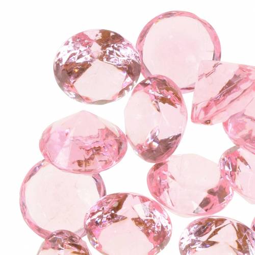 Floristik24 Decorative stones diamond acrylic light pink Ø1.8cm 150g scatter decoration for the table