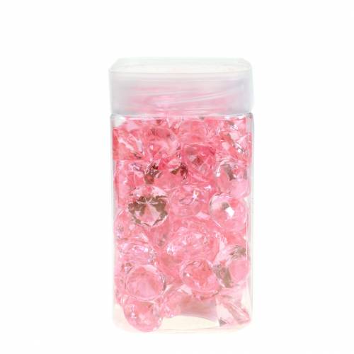 Floristik24 Decorative stones diamond acrylic light pink Ø1.8cm 150g scatter decoration for the table