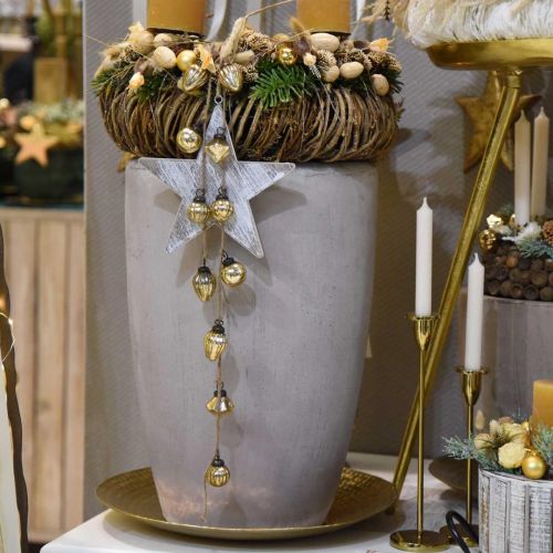 Floristik24 Mini tree balls, diamond / ball / cone, tree hangings mix antique look Ø3–3.5cm H4.5–5.5cm 9pcs