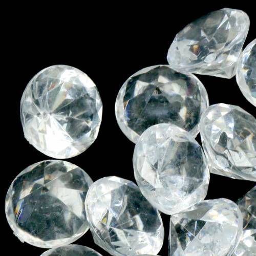 Product Decorative stones diamond clear Ø2.8cm 150g table decoration