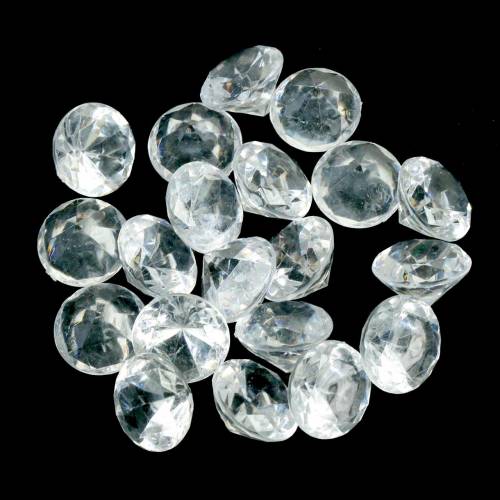 Floristik24 Decorative stones diamond clear Ø2.8cm 150g table decoration