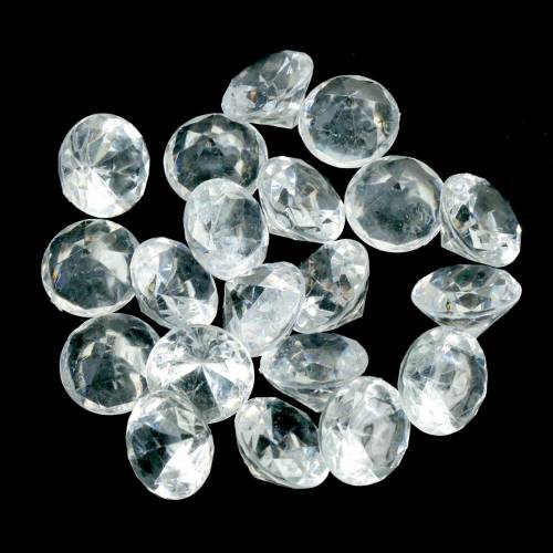 Decorative stones diamond clear Ø2.8cm 150g table decoration
