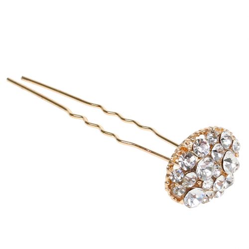 Product Hairpin wedding gold with rhinestones 7cm 9pcs