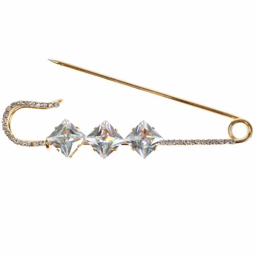 Floristik24 Safety pin jewelry pin diamond gold 2pcs