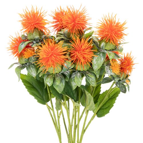 Artificial orange safflower as an artificial flower for vases and decoration, 55cm, 4 pieces