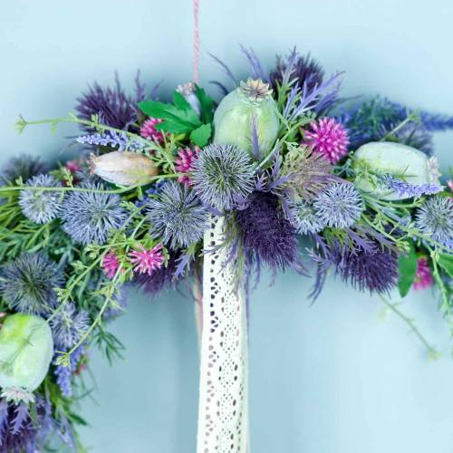 Floristik24 Artificial thistle branch blue-violet 68cm 3pcs