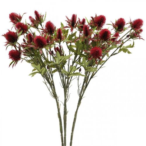 Floristik24 Thistle Artificial Flower Red Burgundy 10 Flower Heads 68cm 3pcs