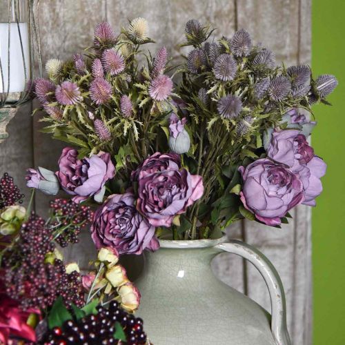 Floristik24 Artificial thistle purple branch 10 flower heads 68cm 3pcs