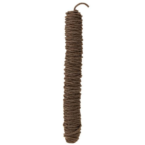 Brown wool cord, 55m decorative string for floristry and crafts