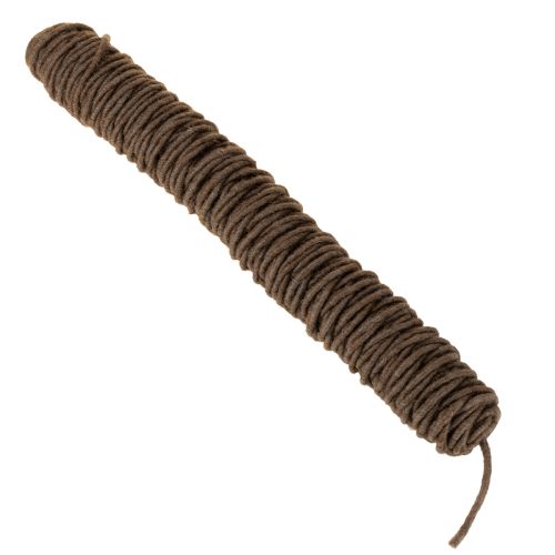 Product Brown wool cord, 55m decorative string for floristry and crafts