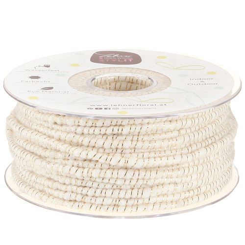 Floristik24 Wick thread Glamour White/Gold with wire 33m