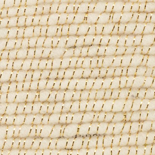 Product Wool cord white with gold thread 5m x 5mm with wire for decoration and crafting