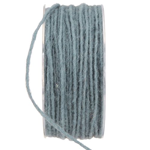 Floristik24 Wick thread wool cord felt cord blue gray Ø3mm 100m