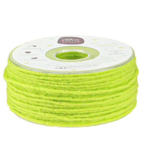Wick thread wool cord felt cord light green W3mm L100m