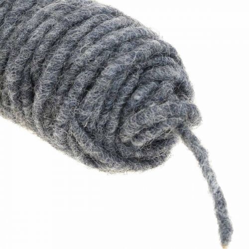Wick thread felt cord, felt cord, wool cord mottled blue 55m
