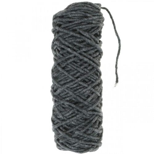 Floristik24 Felt cord wire gray sheep wool cord 30m