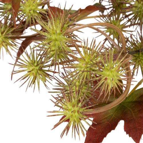 Artificial autumn branch of sweetgum tree with leaves and fruit clusters, 132cm | Floristik24.ie