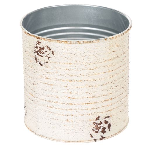 Product Tin Planter Cream Metal Shabby Chic Ø11cm H10.5cm