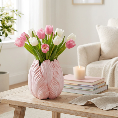 Product Tulip flower vase, decorative vase for exclusive table decoration and indoor use, 16cm, 2 pieces
