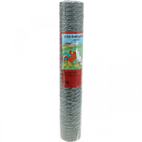 Floristik24 Hexagonal Wire Galvanized Silver Rabbit Wire 50cm×10m