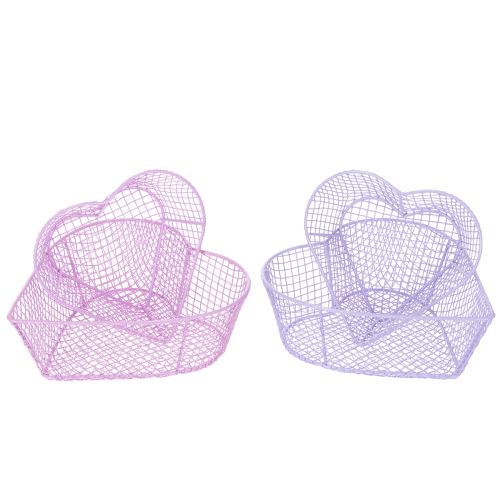 Product Wire baskets, heart-shaped, for decoration and organization, 20cm, set of 4