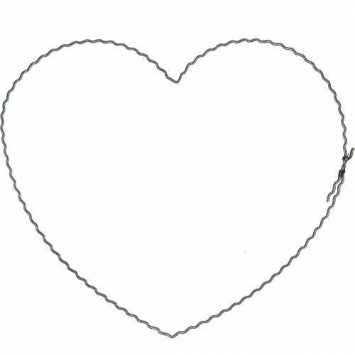 Product Wire hearts 20cm wavy rings wreath heart 10pcs