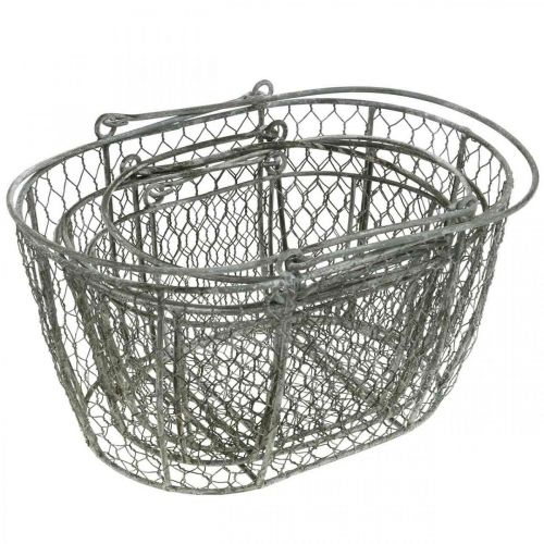 Product Wire basket, Easter basket, decorative basket metal L32/28.5/25cm set of 3