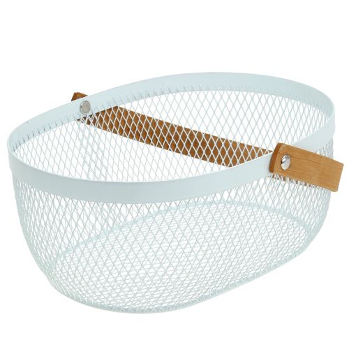 Floristik24 Wire basket with handle white 23.5cm x 18cm x 10cm
