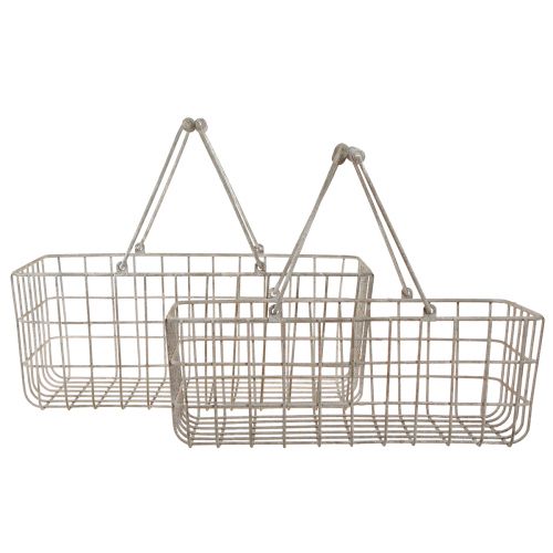 Product Wire basket with handles grey 34×20.5cm / 38×24.5cm set of 2