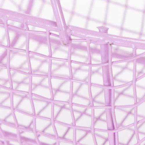 Product Wire basket with wooden handle, ideal for modern living and stylish decoration, 17cm, 6 pieces