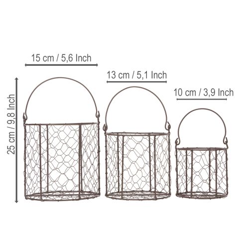 Product Wire basket set ideal for use in the kitchen or garden, 25cm, 1 set