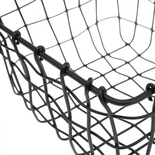 Floristik24 Storage basket, basket for planting, mini wire basket square 12 × 12cm 2pcs