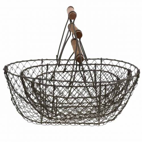 Wire basket with handle brown