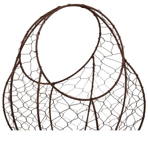 Product Wire Basket Rust Metal Basket with Handle 22.5x11.5x26.5cm
