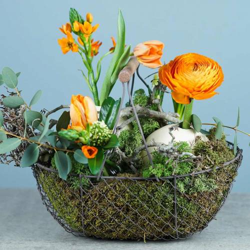 Floristik24 Wire basket with handle brown metal 20/25 / 30cm set of 3