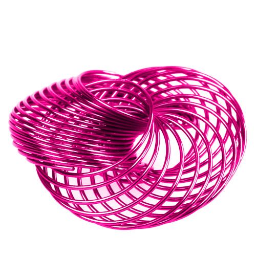 Floristik24 Wire wheels pink Ø4.5cm 6pcs