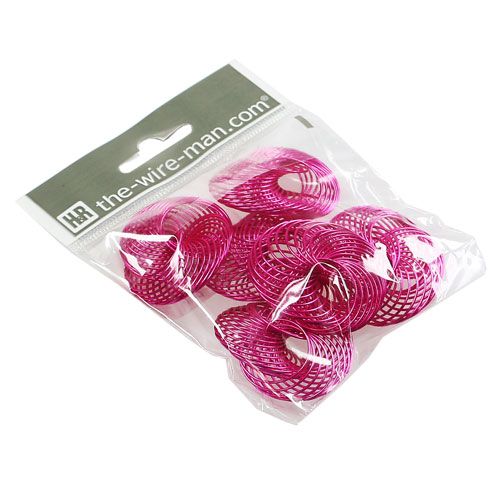 Floristik24 Wire wheels pink Ø4.5cm 6pcs