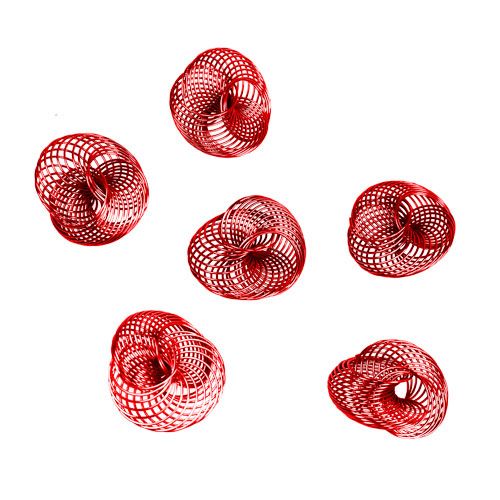 Floristik24 Wire wheels red Ø4.5cm 6pcs
