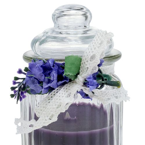 Floristik24 Scented candle in a glass lavender Ø7.5cm H13cm 2pcs