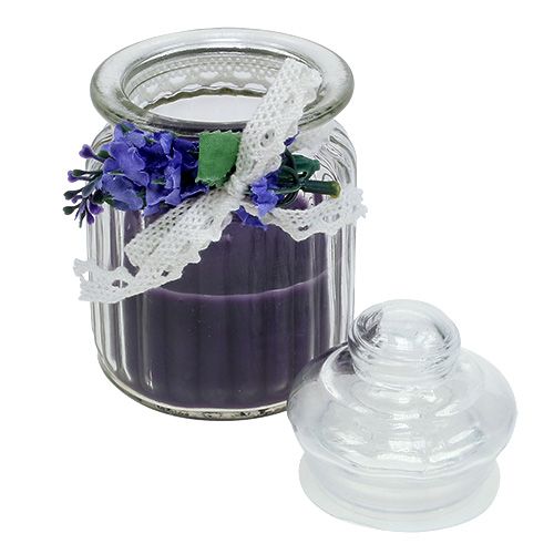Floristik24 Scented candle in a glass lavender Ø7.5cm H13cm 2pcs