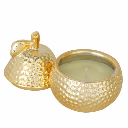 Floristik24 Scented candle "Magnolia &amp; Pear Blossom" in a pear jewelry box gold Ø7.4cm H9cm