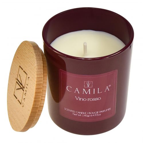 Scented candle in glass Camila red wine Ø7.5cm H8cm