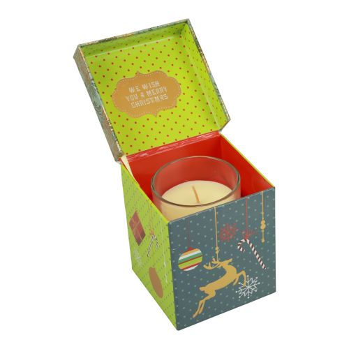 Floristik24 Scented candle Christmas candle glass clear Christmas candle 7.5cm