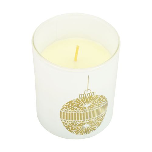 Floristik24 Scented candle Christmas candle glass white Christmas candle 7.5cm