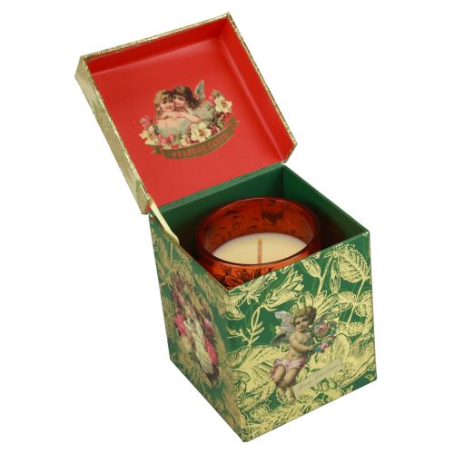 Floristik24 Scented candle Christmas red candle glass Christmas candle Ø7.5cm