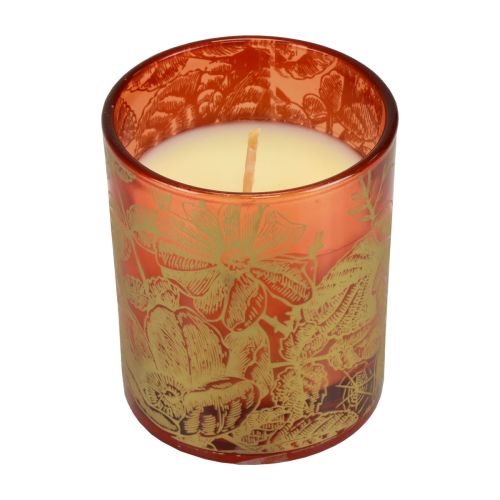 Floristik24 Scented candle Christmas red candle glass Christmas candle Ø7.5cm