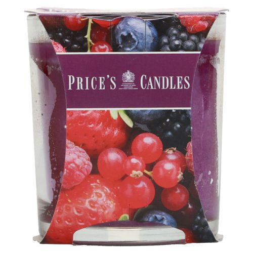 Floristik24 Scented candle in a glass summer scent berries mix purple H8cm