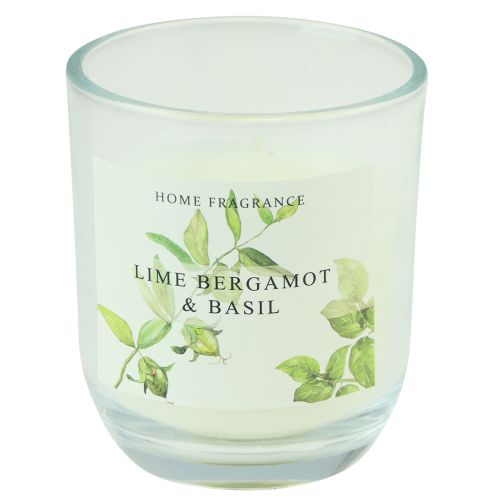 Product Scented candle in glass bergamot lime basil Ø7.5cm H8.5cm