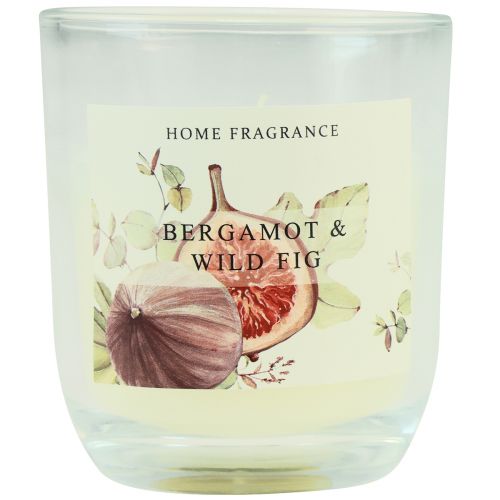 Floristik24 Scented candle in glass Bergamot Fig White Ø7.5cm H8.5cm