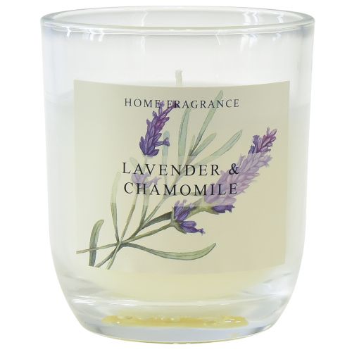Floristik24 Scented candle in glass lavender chamomile cream Ø7.5cm H8.5cm